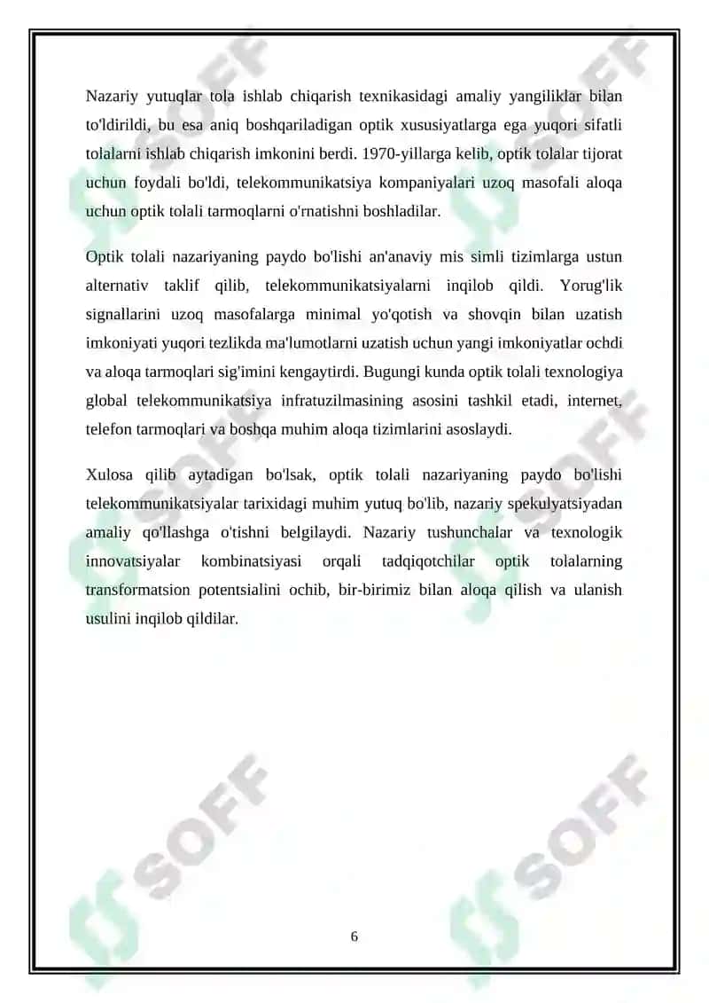 Tolali optikani rivojlanish tarixi 6