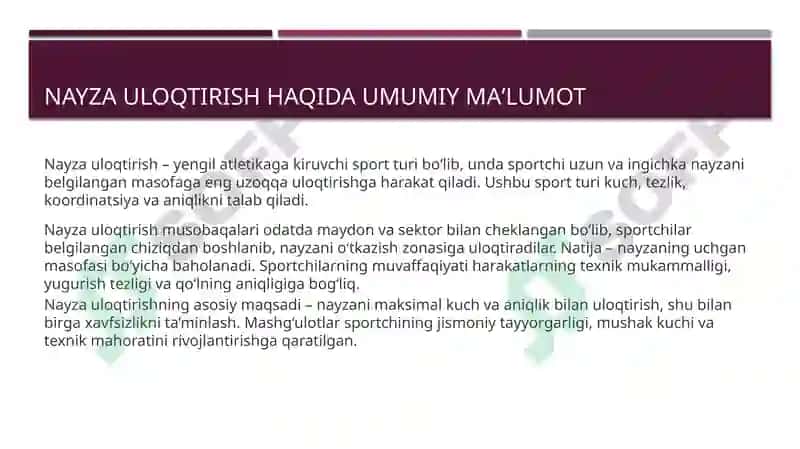 Nayza uloqtirish texnikasi 6