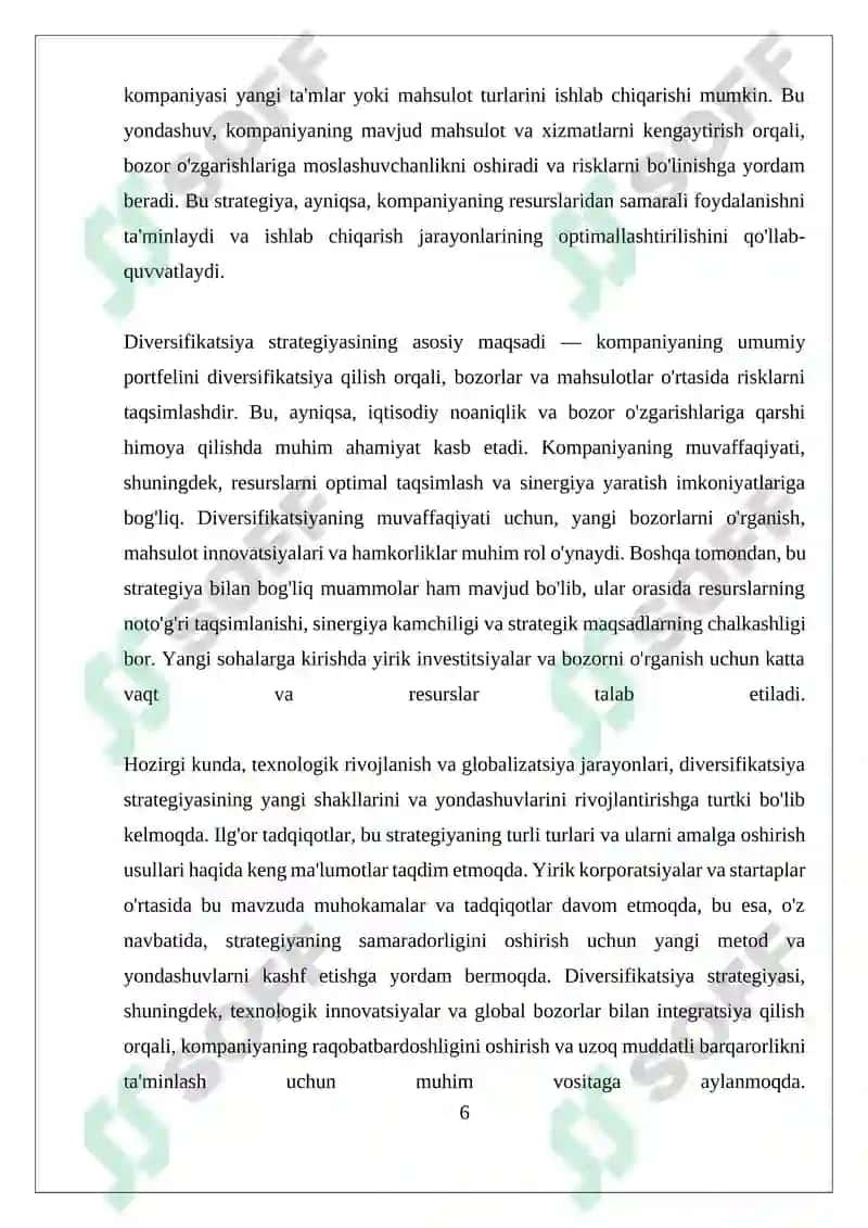 Diversifikatsiyalash Strategiyasi 6