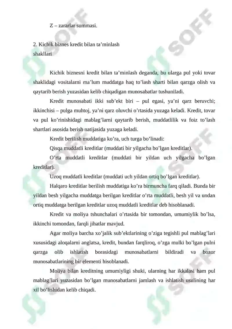 Kichik biznes moliyasi 6