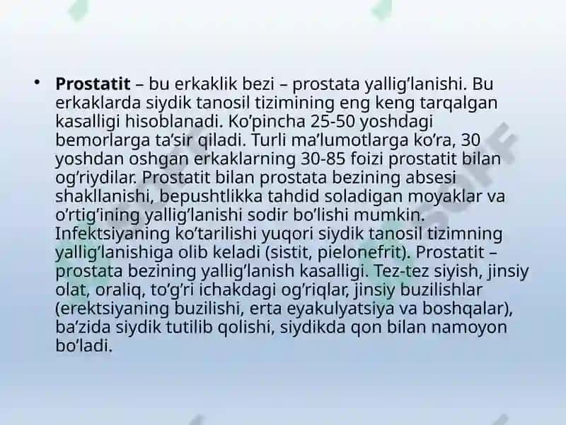 ERKAKLAR TANOSIL A`ZOLARI, AYOLLAR TANOSIL A`ZOLARI 6