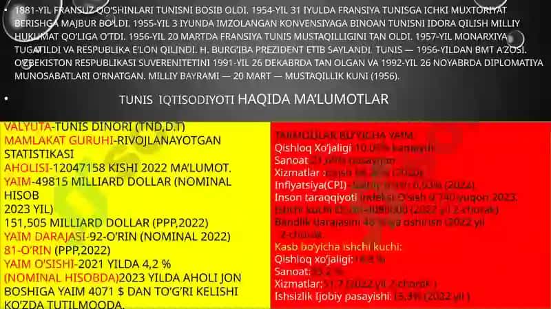 TUNIS mamlakati bojxona  siyosati tahlili 6