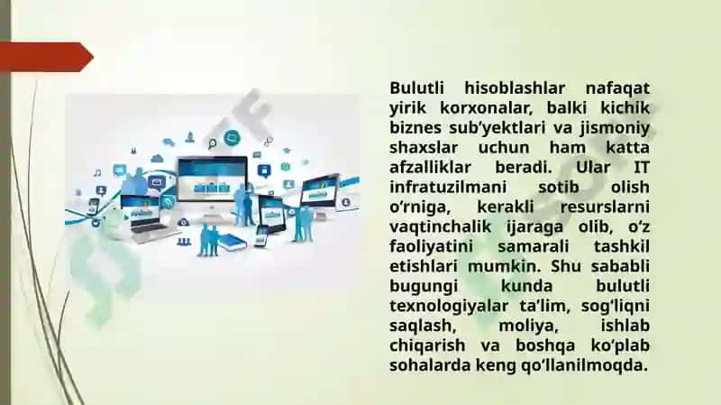 Bulutli hisoblashlar (Cloud compyuting) va ularning asosiy tushunchalari 6