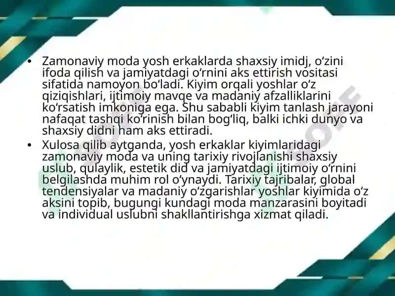 Yosherkaklar kiyimlari da zamonaviy moda ta'limini 6