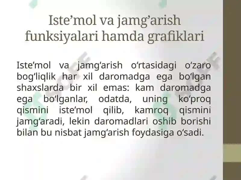 Iste’mol va jamg‘arish 6