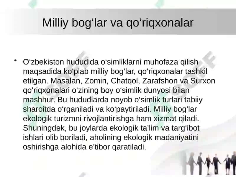 O‘simliklar dunyosini muhofaza qilish 6