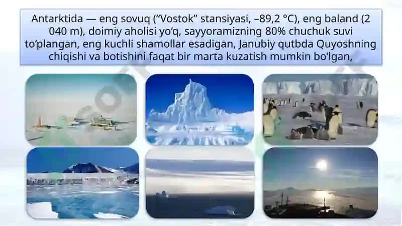 Antarktida tabiatining xususiyatlari 6