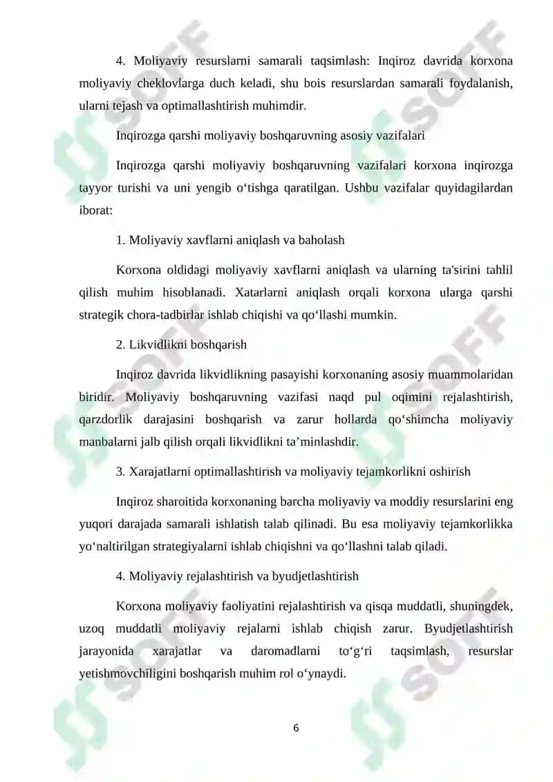 Inqirozga qarshi moliyaviy boshqaruv mexanizmini takomillashtirish 6