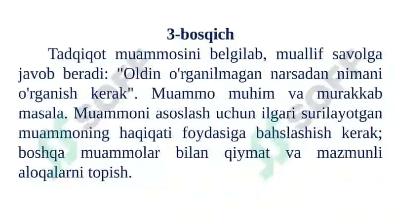 Tadqiqotusullar va ko'nikmalar 6