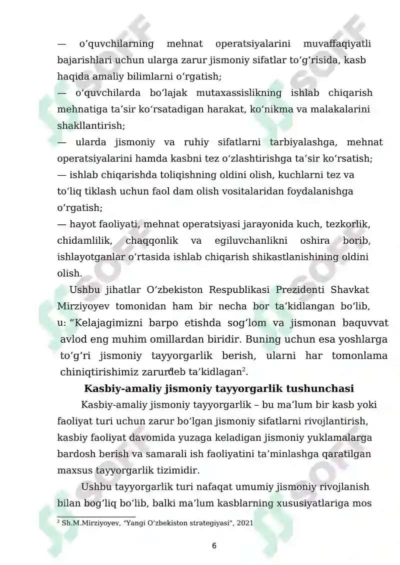 KASBIY-AMALIY JISMONIY TAYYORGARLIK 6