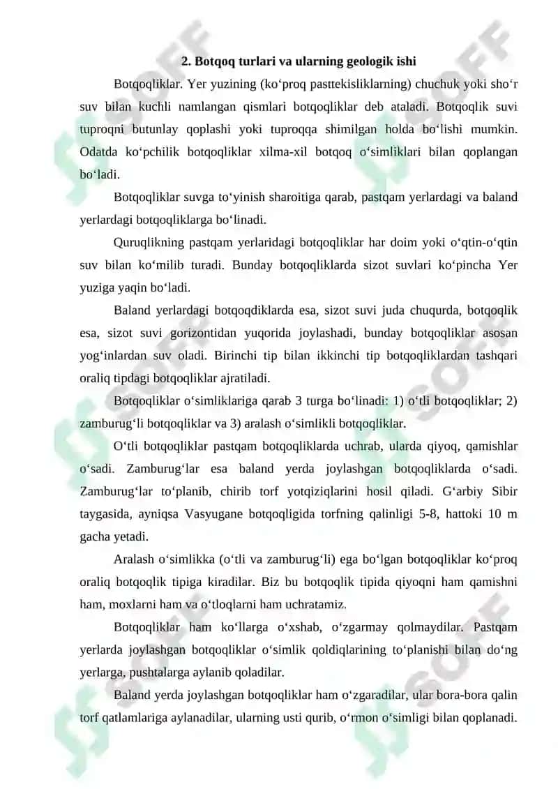 KO‘L VA BOTQOQLIKLARNING GEOLOGIK ISHI 7