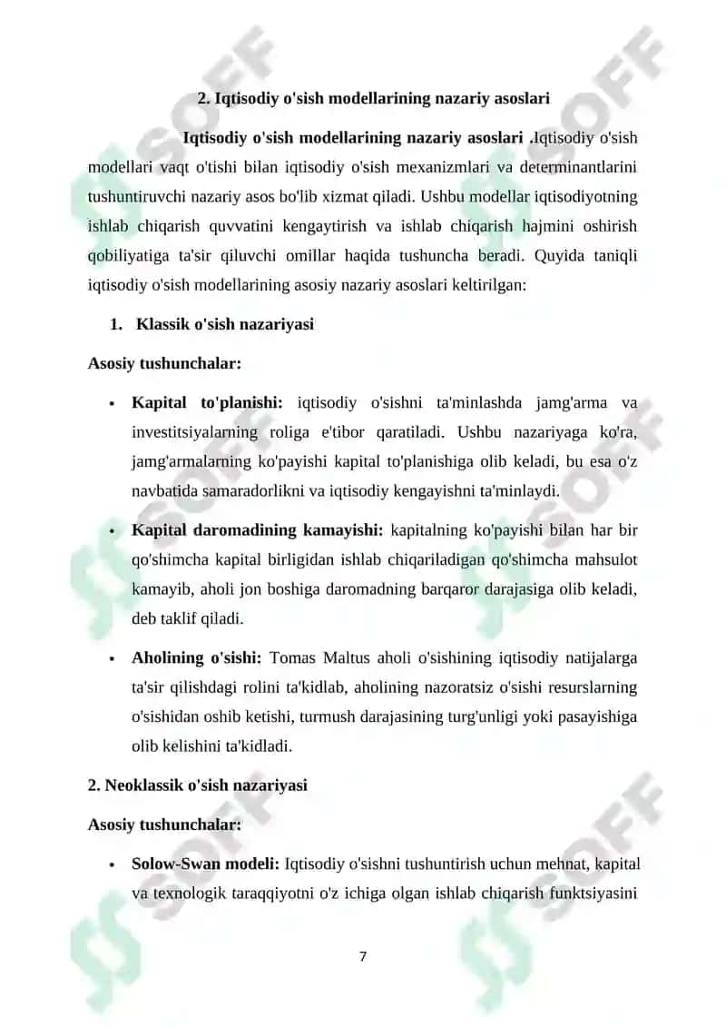IQTISODIY OʻSISH MODELLARI 7
