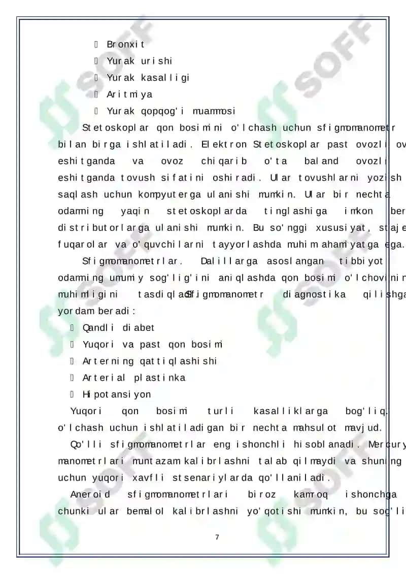 DIAGNOSTIKADA QO’LLANILADIGAN TIBBIYOT QURILMALARI 7
