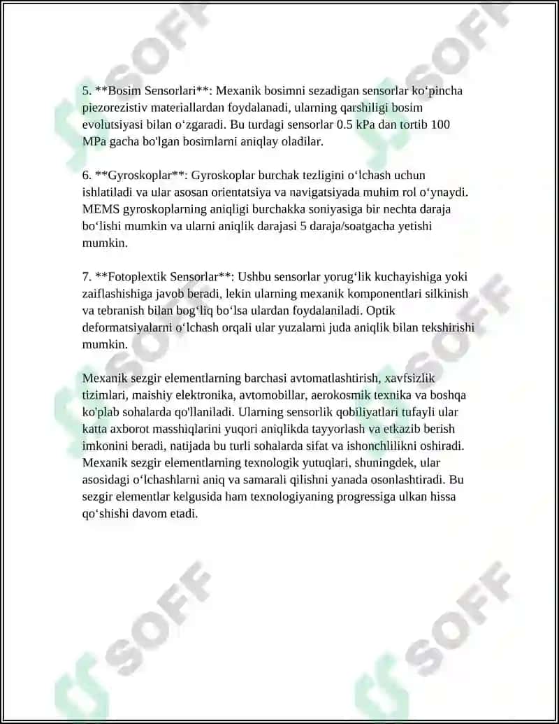 BIRLAMCHI SEZGIR ELEMENTLAR VA ULARNI TURLARI,XUSUSIYATLARI 7