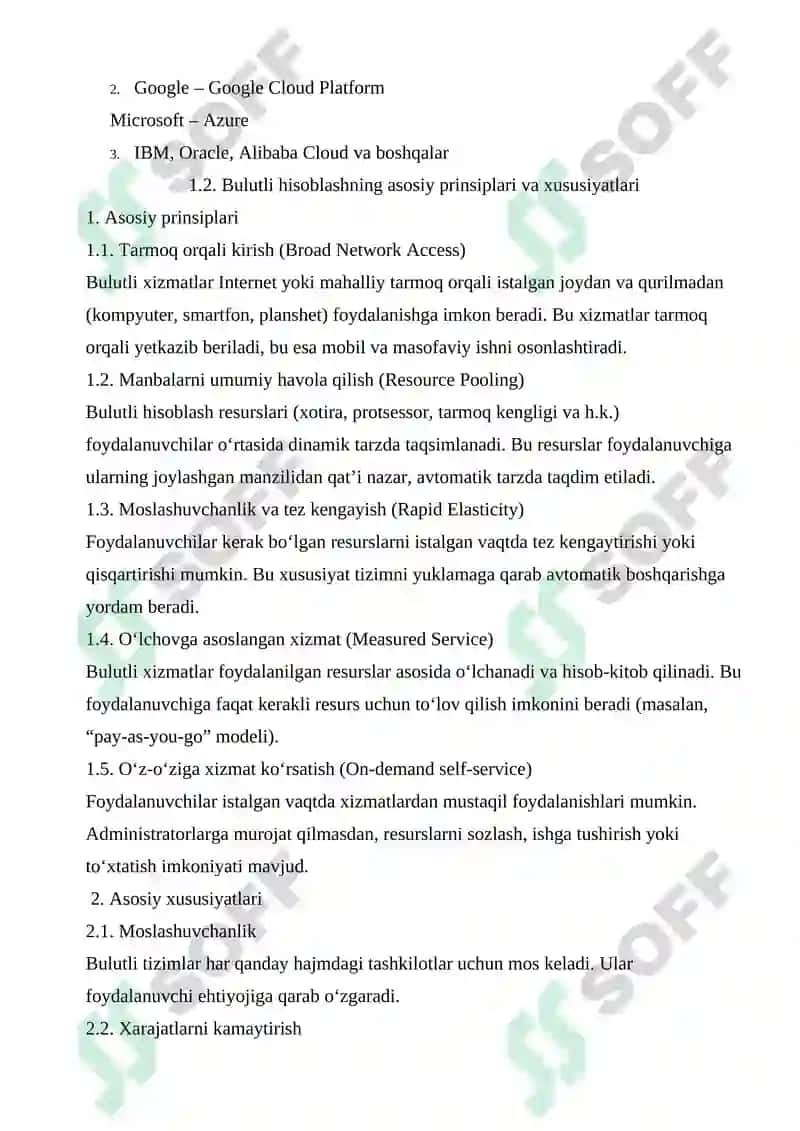 BULUTLI HISOBLASH VA MALUMOTLARNI SAQLASH 7