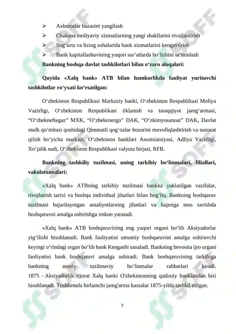 "Xalq bank" amaliy hisobot 7