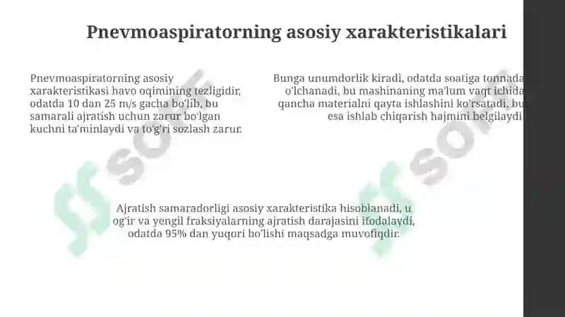Pnevmoaspirator va xavo separatorlari 7