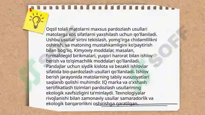 Oqsil tolali materiallarni pardozlash texnologiyalari 7