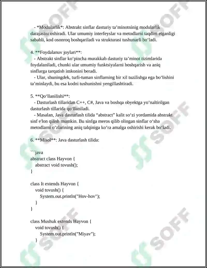 Abstrakt sinflarning mohiyati 7