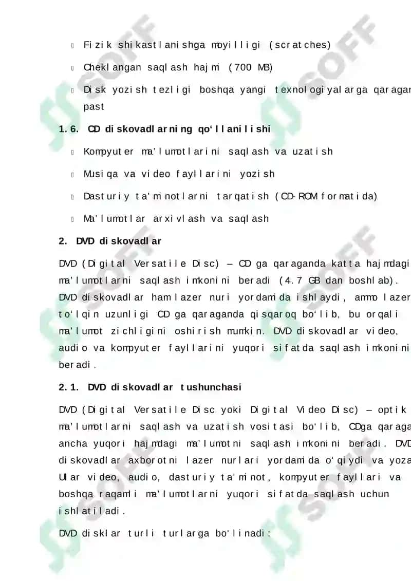 CD VA DVD DISKOVADLAR BO‘YICHA HISOB GRAFIGI LOYIHALASH ISHLANMALARI 7