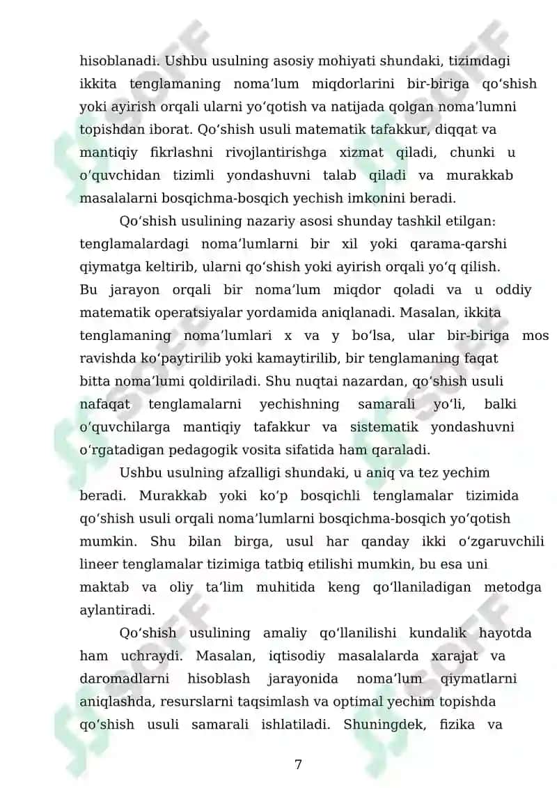 Ikki o'zgaruvchili tenglamalar tizimi 7