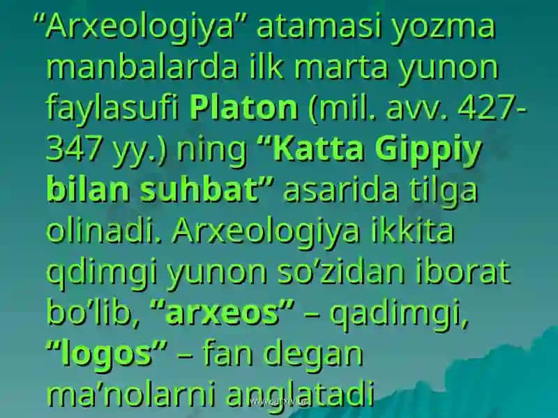 Arxeologiya asoslari faniga kirish 7