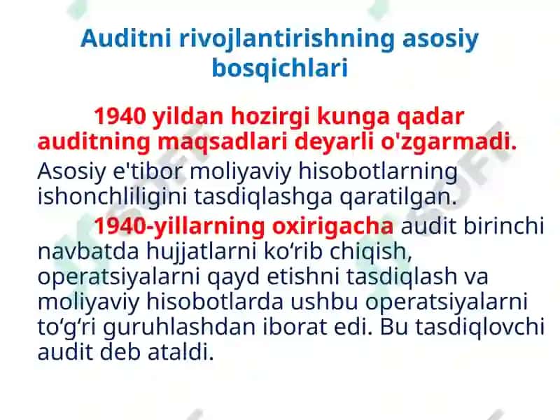 Auditorlik faoliyatining xalqaro tajribasi 7