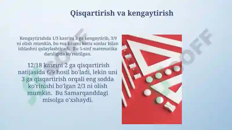 Kasr va Nisbatlarni Namoyish Qilish 7