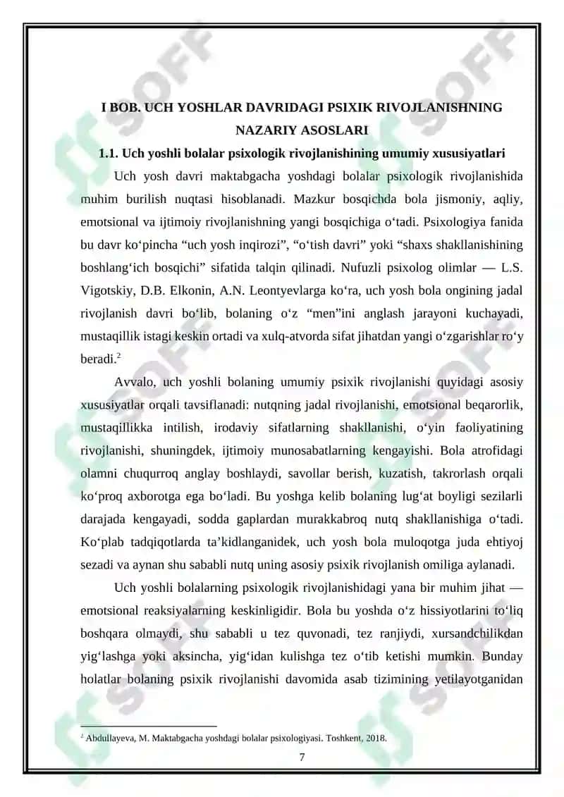 Uch yoshli bolalarning psixologik xususiyatlari 7