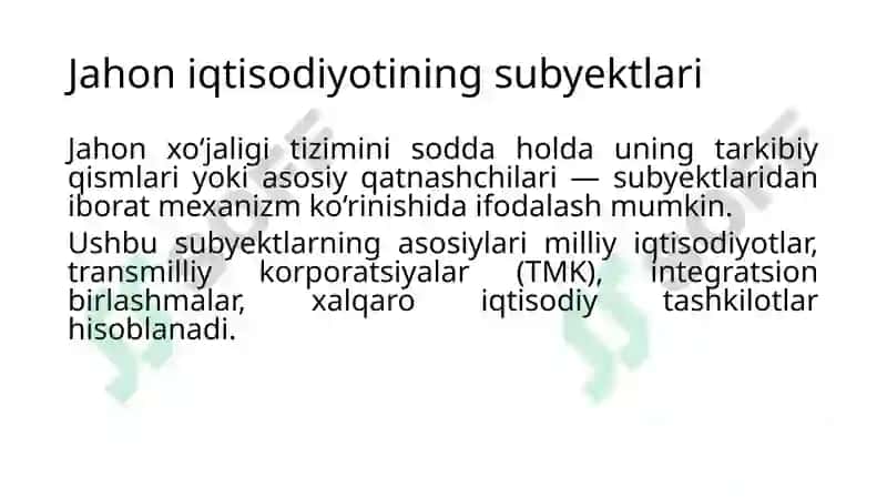 Jahon iqtisodiyoti 7