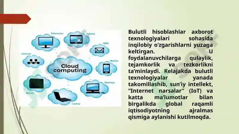 Bulutli hisoblashlar (Cloud compyuting) va ularning asosiy tushunchalari 7