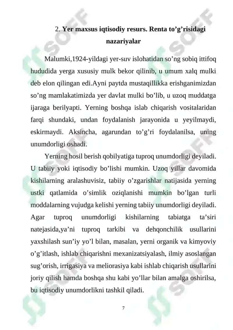 Yer rentasi va uning turlari 7