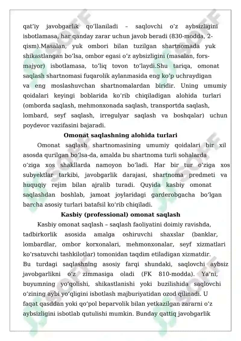 Omonat saqlashning alohida turlari 7