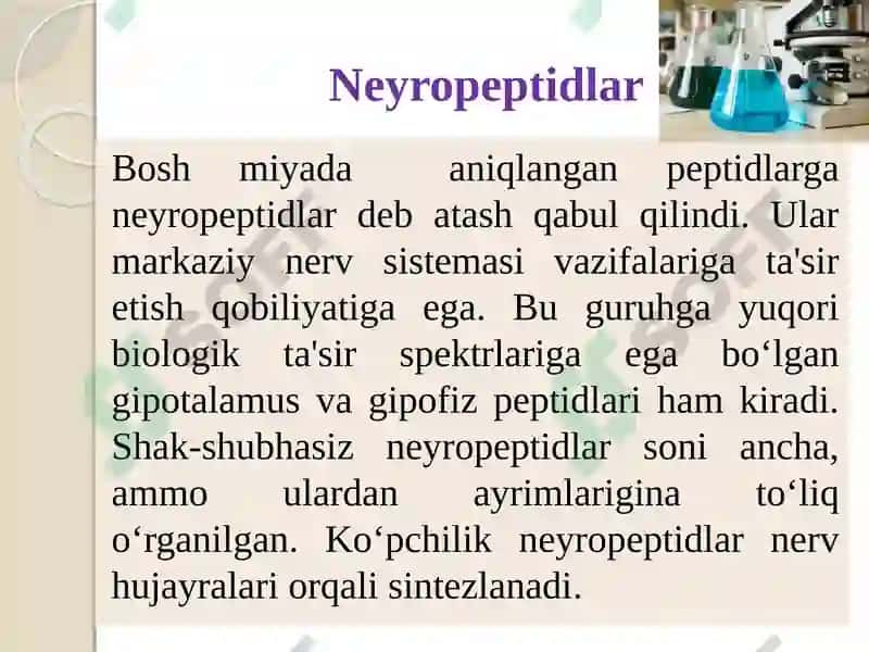 Peptidlarning biologik vazifalari 7
