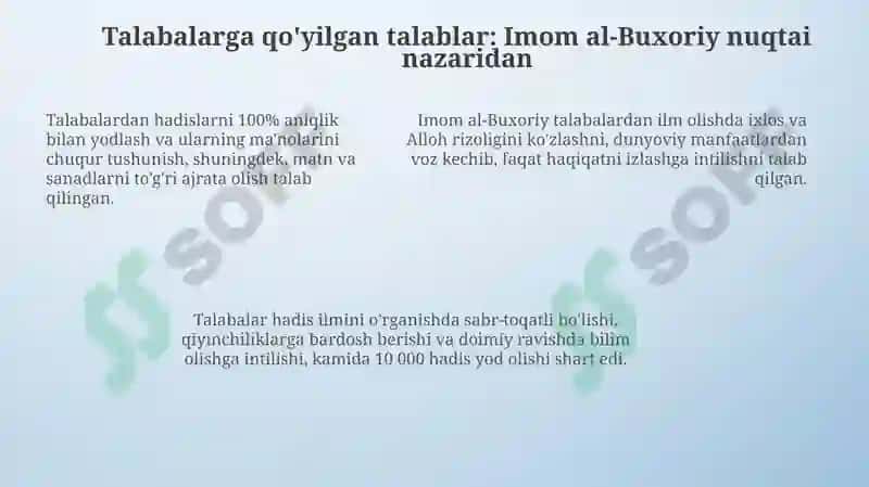 Imom al-Buxoriyning pedagogik gʻoyalari 7