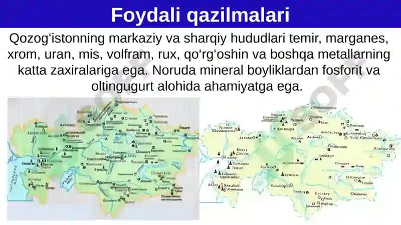 Qozog‘iston Respublikasi 9-sinf GEOGRAFIYA 7