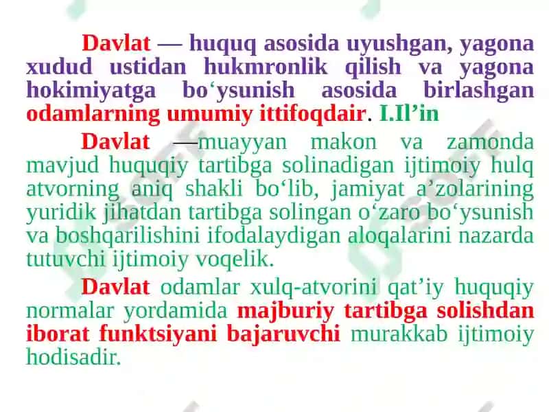 Davlat Haqida Umumiy Ta'limot 7