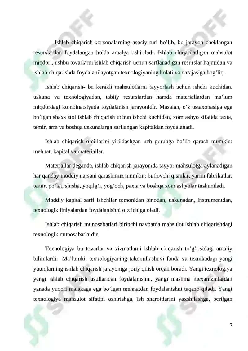 Ishlab chiqarish va firmalarning hatti-harakati 7
