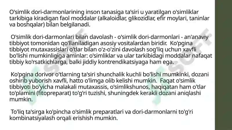 FITOPREPARATLAR VA ULARNING QO’LLANISHI 7