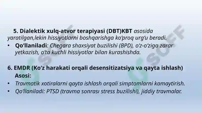 Kognitiv-xulq-atvorterapiyasi(KBT / CBT) 7