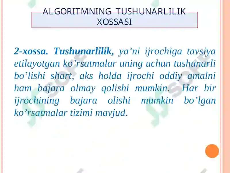 ALGORITMLARNI YARATISH USULLARI VA TURLARI 7