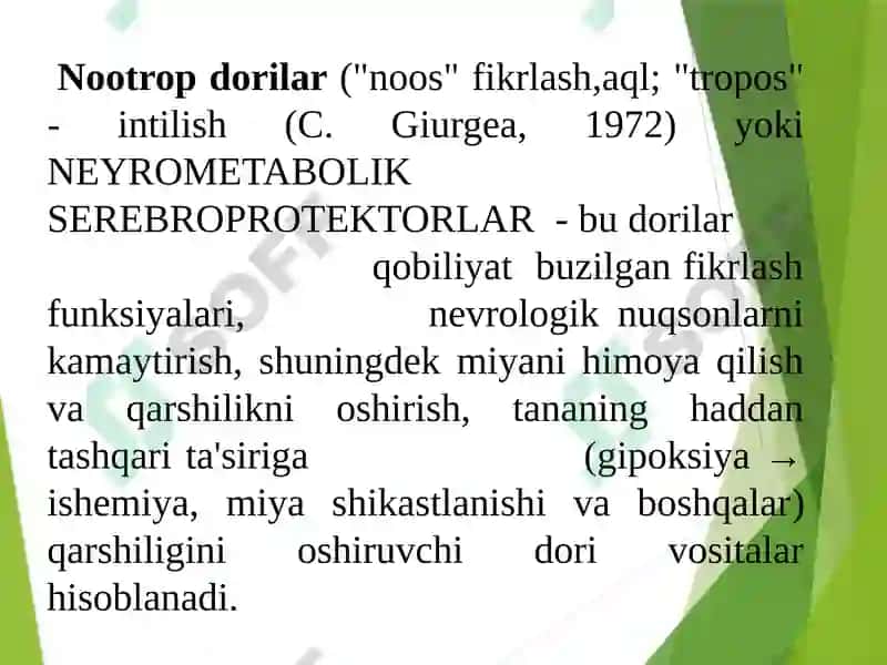Nootrop vositalar. Analeptiklar 7