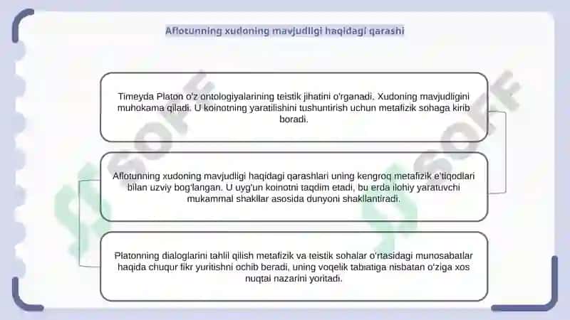 Platon Ontologiyalari va Timey Teizm 7