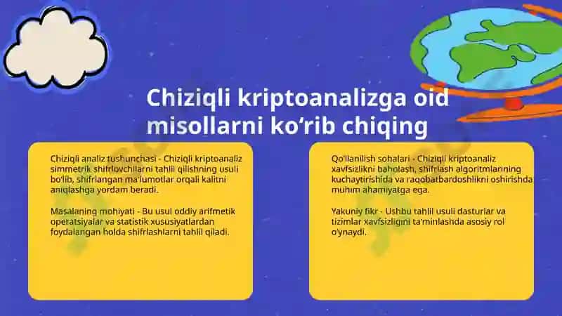 Chiziqli kriptoanaliz va qo‘llanilishi 7