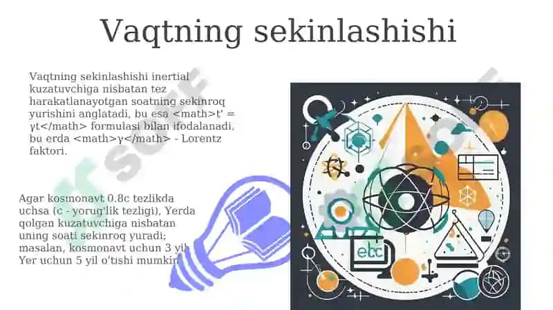Maxsus nisbiylik nazariyasi elementlari 7