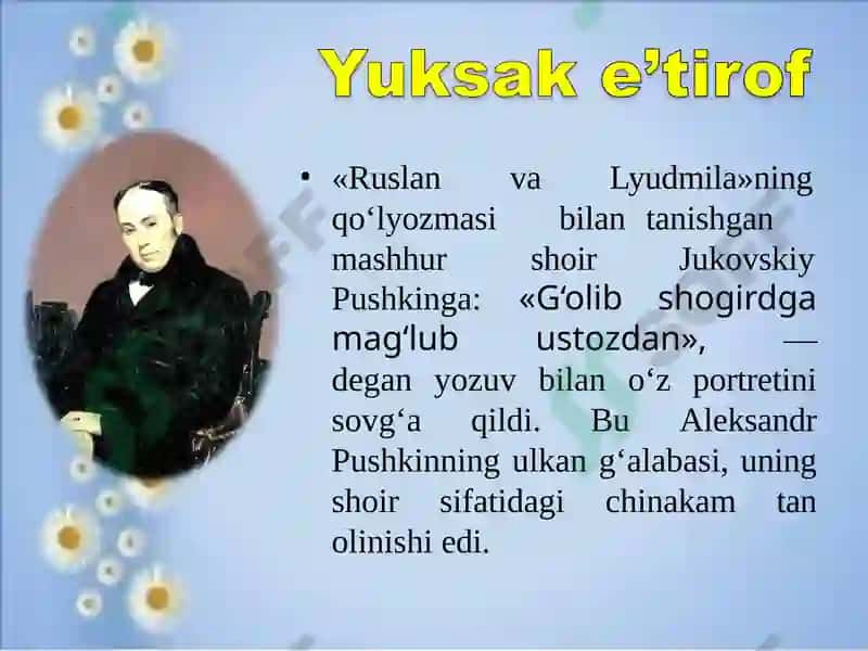 A.S. Pushkiniyodibilantanishish 7