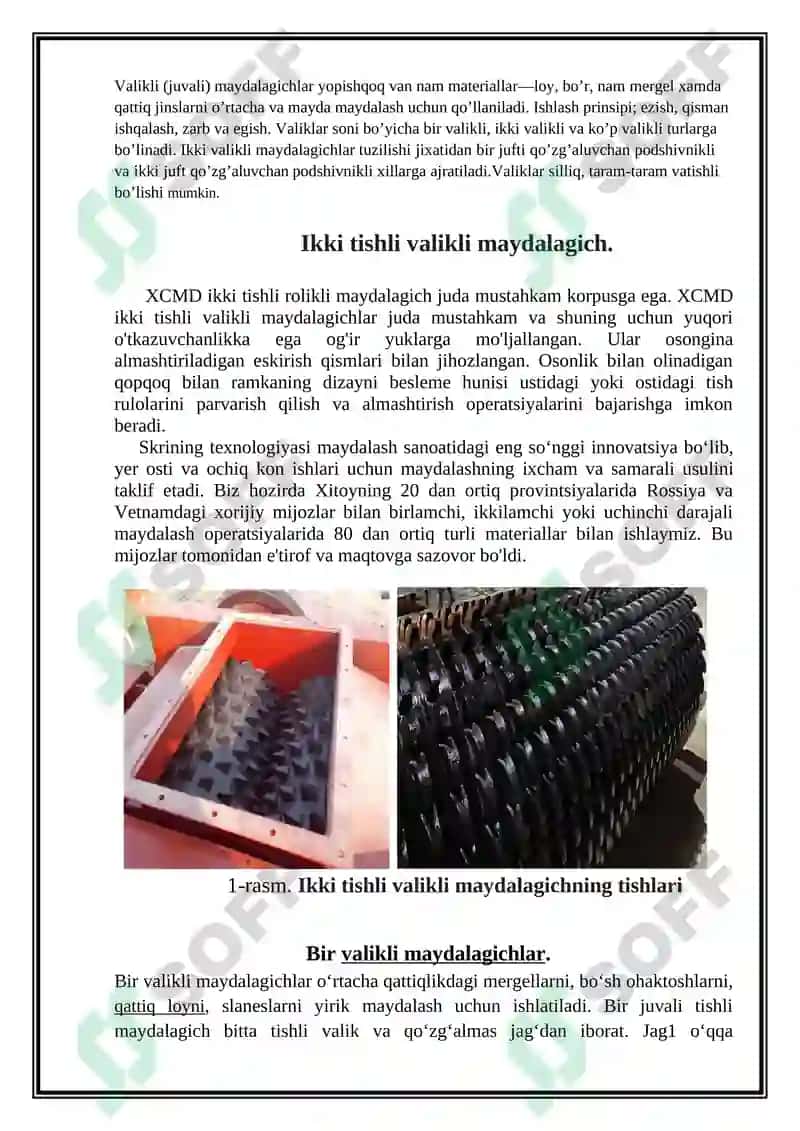 valikli maydalagichlar kurs loyihasi 7