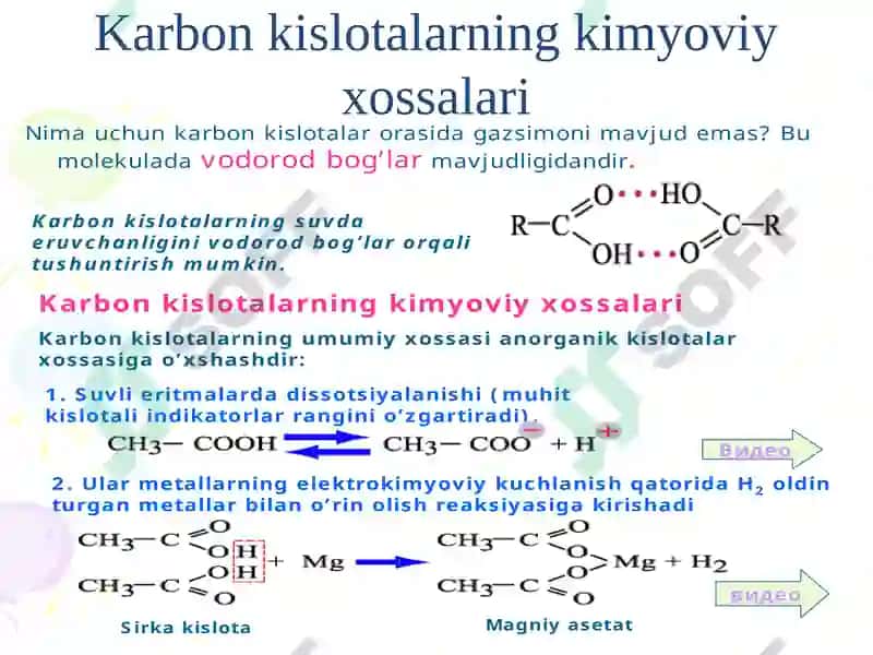 Karbon kislatalar klassifikatsiyasi 7