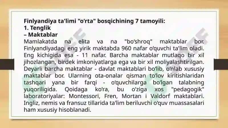 Finlandiya Ta'lim Tizimi 7
