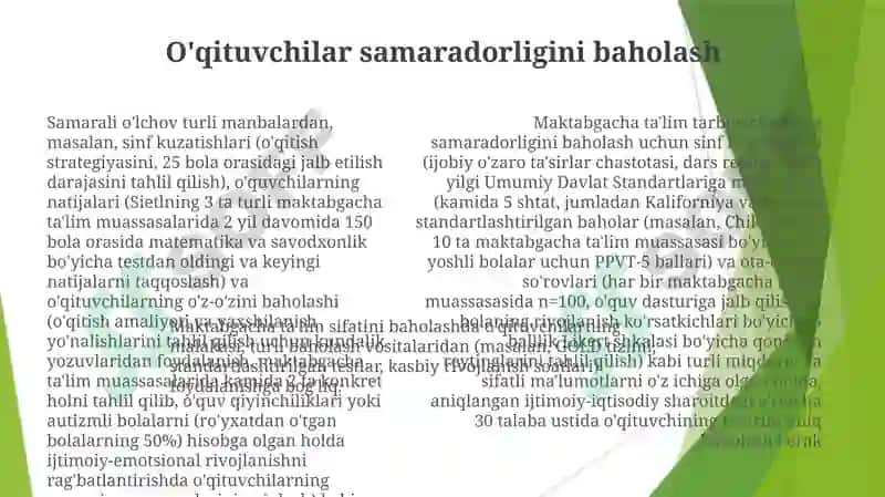 Erta bolalik ta'limi sifatini ta'riflash 7
